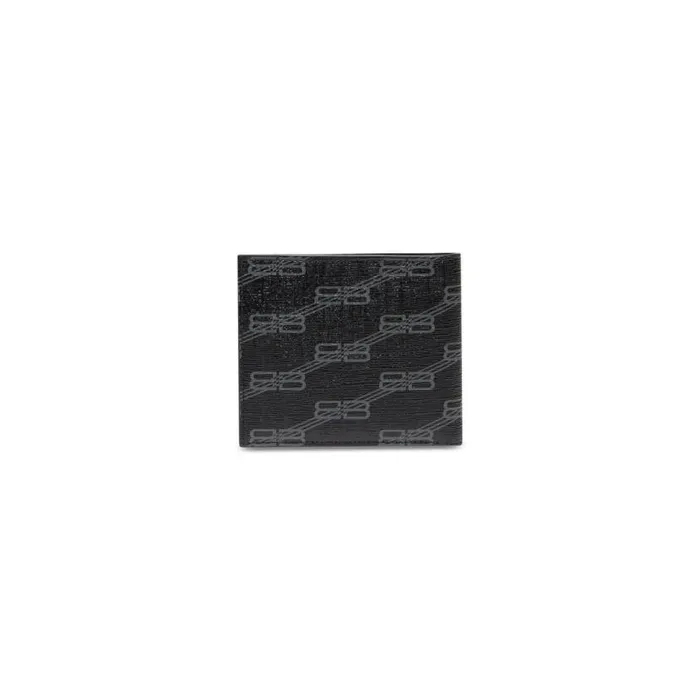 Signature Square Folded Wallet Bb Monogram Coated Canvas In Black Men Balenciaga Wallets