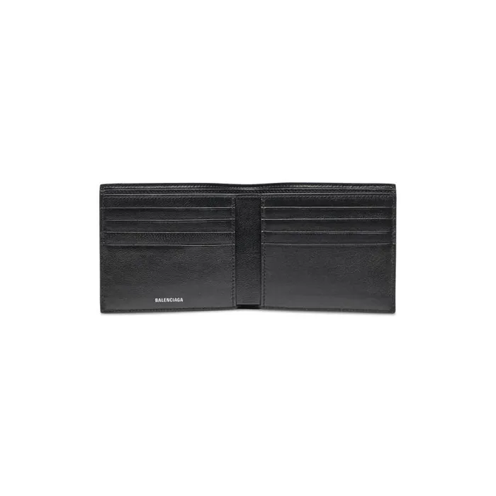 Signature Square Folded Wallet Bb Monogram Coated Canvas In Black Men Balenciaga Wallets