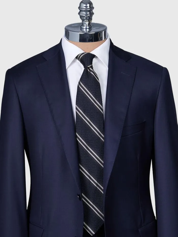 Silk Grenadine Stripe Tie Black Men Paul Stuart Ties