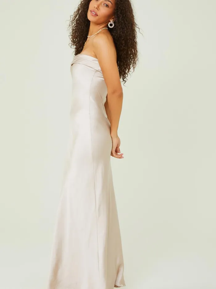 Sloane Strapless Satin Maxi Dress Ecru Women Altar039d State Maxi Midi