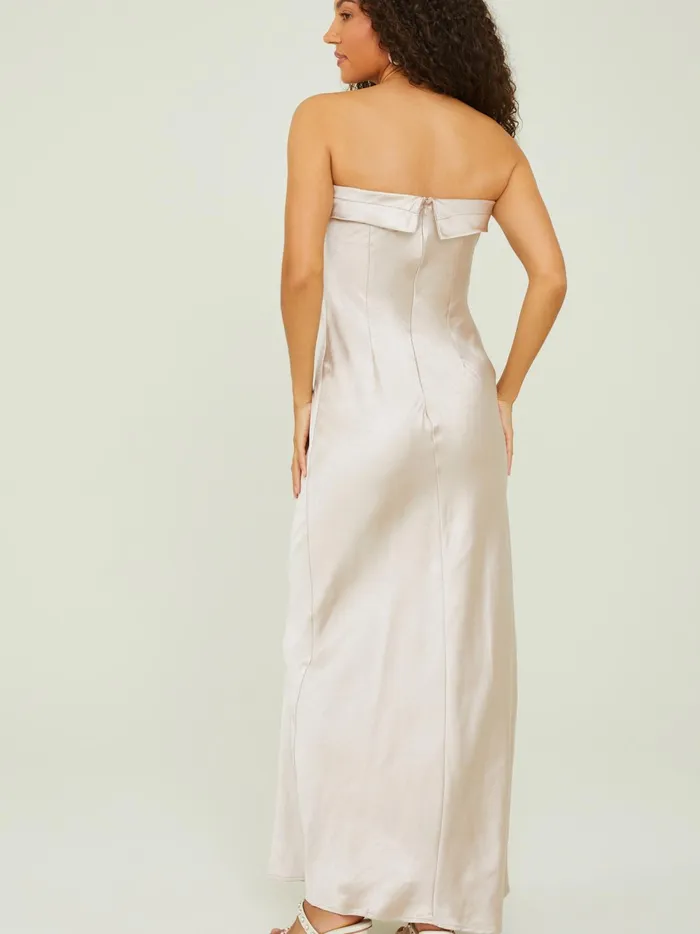 Sloane Strapless Satin Maxi Dress Ecru Women Altar039d State Maxi Midi