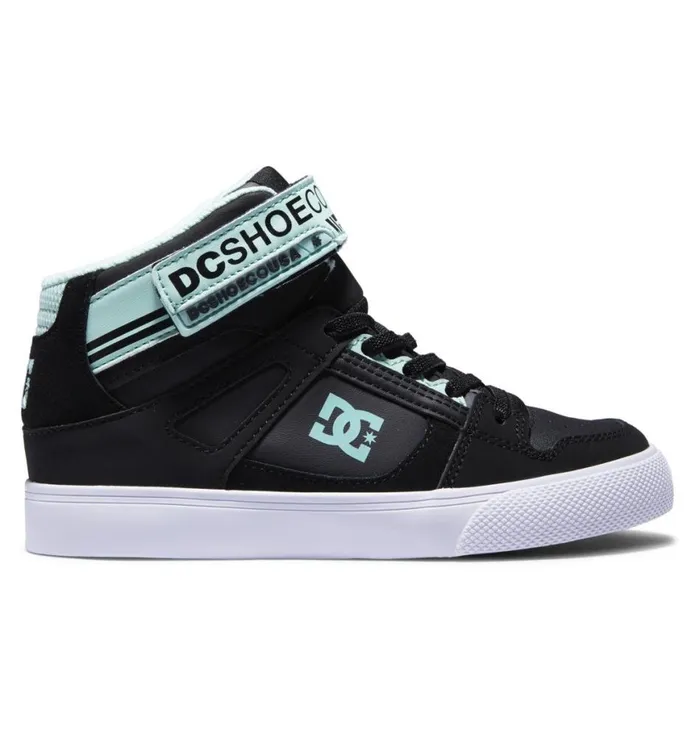 Sneakers Kids DC Shoes Girls Pure High Elastic Lace Shoes Blackgreen