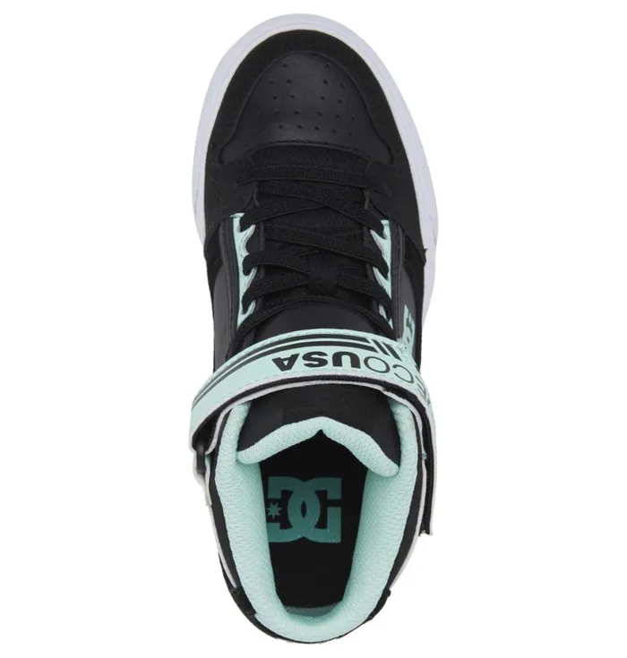 Sneakers Kids DC Shoes Girls Pure High Elastic Lace Shoes Blackgreen