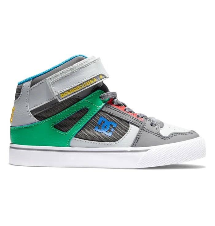 Sneakers Kids DC Shoes Pure High Elastic Waist Lace HighTop Shoes Greygreen