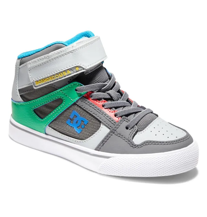 Sneakers Kids DC Shoes Pure High Elastic Waist Lace HighTop Shoes Greygreen