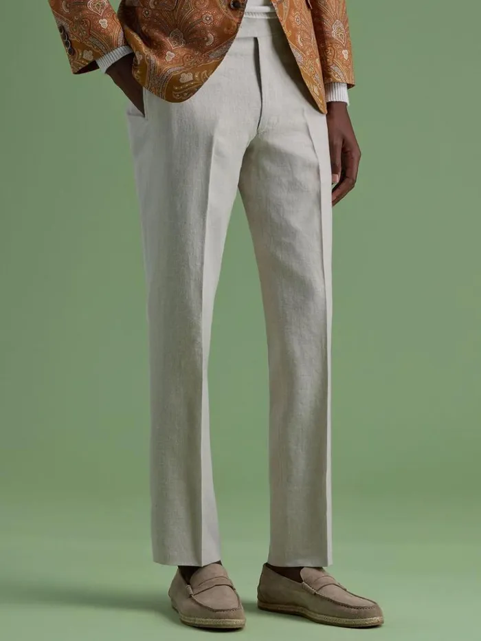 Soft Linen Canvas Dress Trouser Tan Men Paul Stuart Dress Pants
