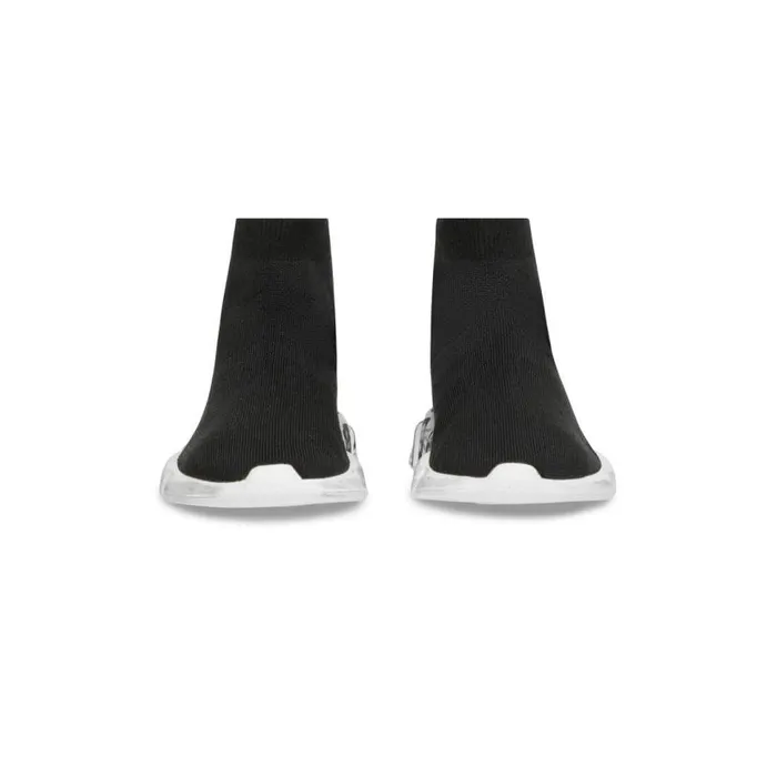 Speed Graffiti Recycled Knit Sneaker In Black Kids Balenciaga