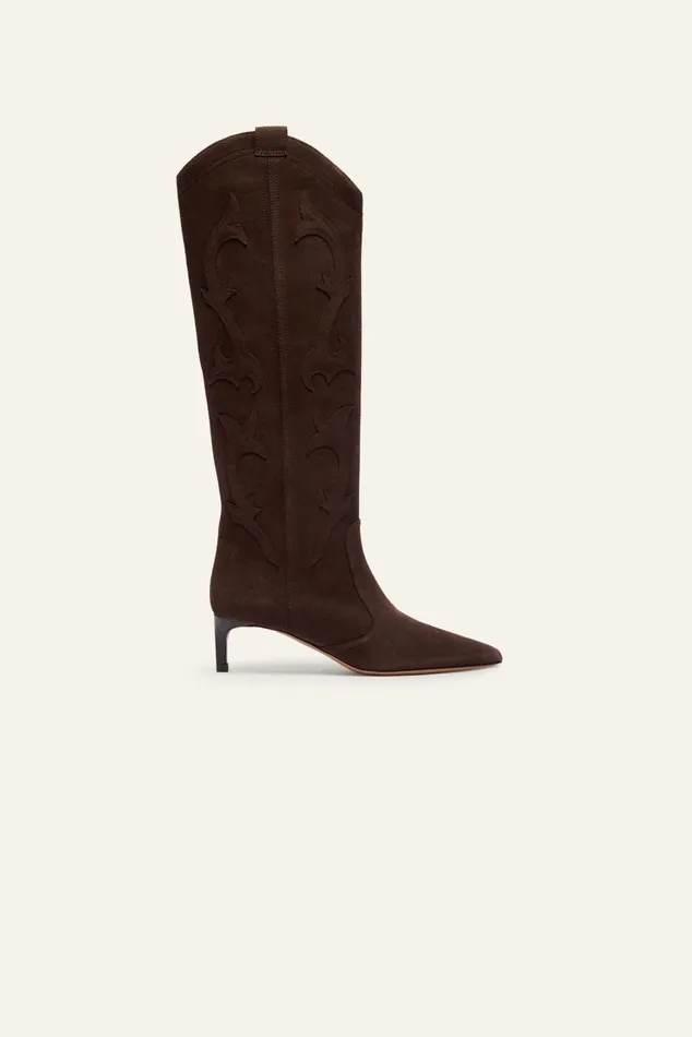 Square Toe Boots Cimelia Brown Women Baandsh Shoes