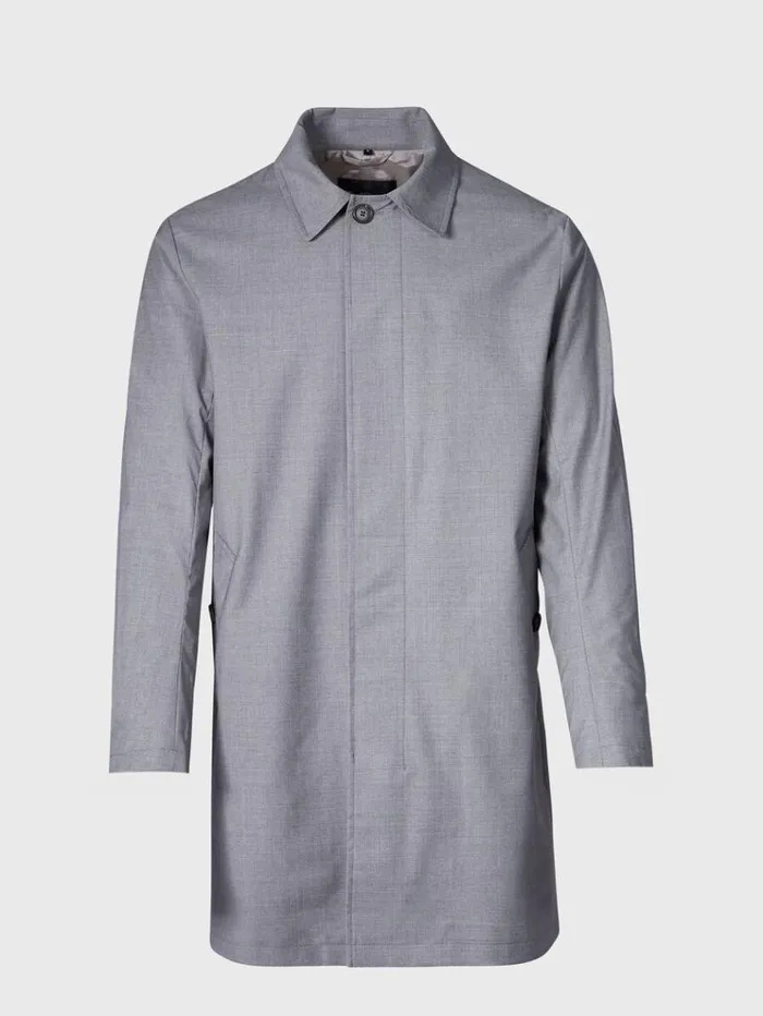 Storm System Short Trench Coat Grey Men Paul Stuart Overcoats
