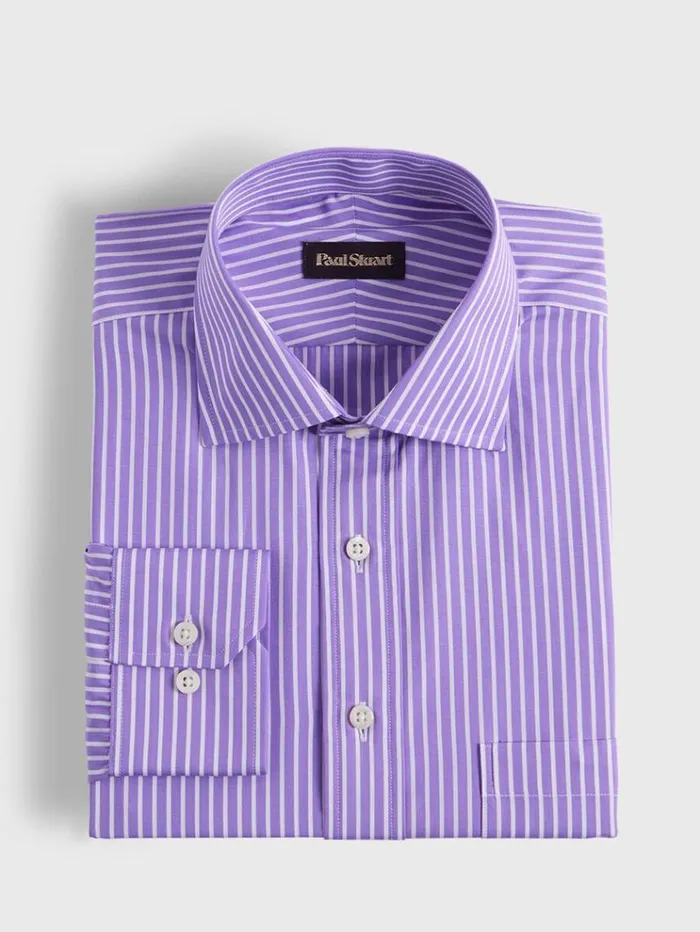 Stripe Dress Shirt Purple Men Paul Stuart Dress Shirts