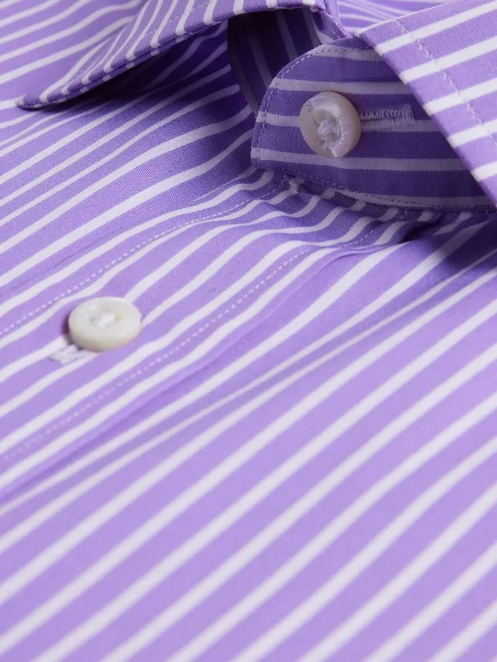 Stripe Dress Shirt Purple Men Paul Stuart Dress Shirts