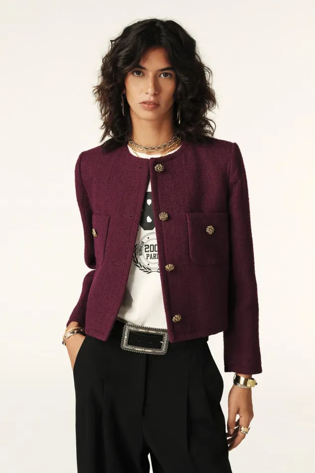 Structured Jacket Meredith Red Women Baandsh Jackets and Coats