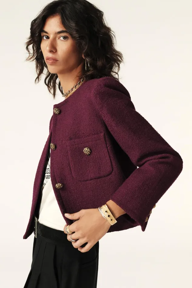 Structured Jacket Meredith Red Women Baandsh Jackets and Coats