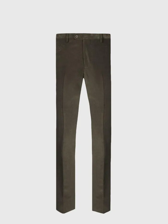 Suede Trimmed Corduroy Trouser Olive Men Paul Stuart Pants