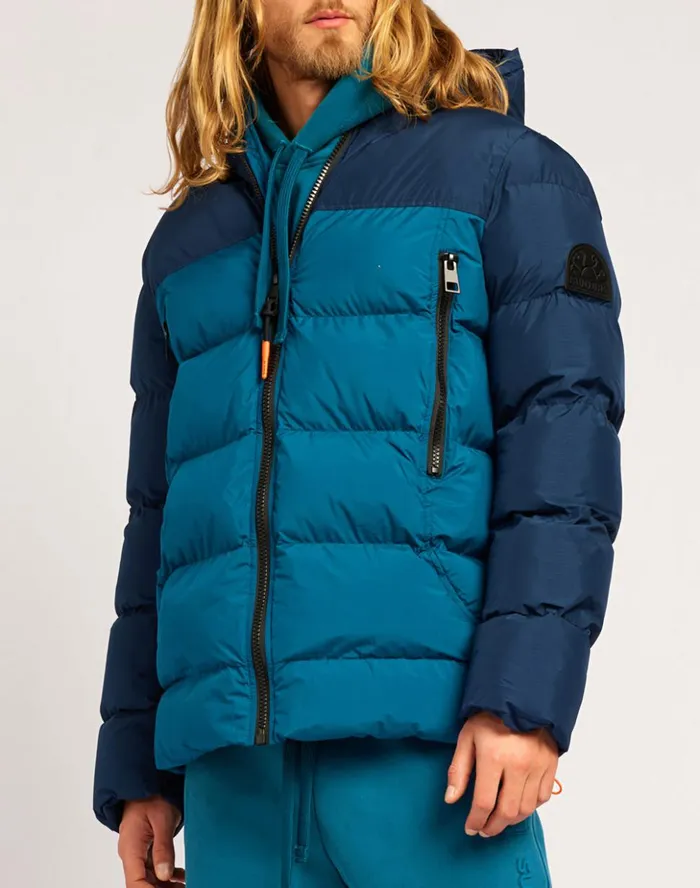 Sundek 200 Gr Hooded Padded Jacket Dark Teal 01 Man Jackets