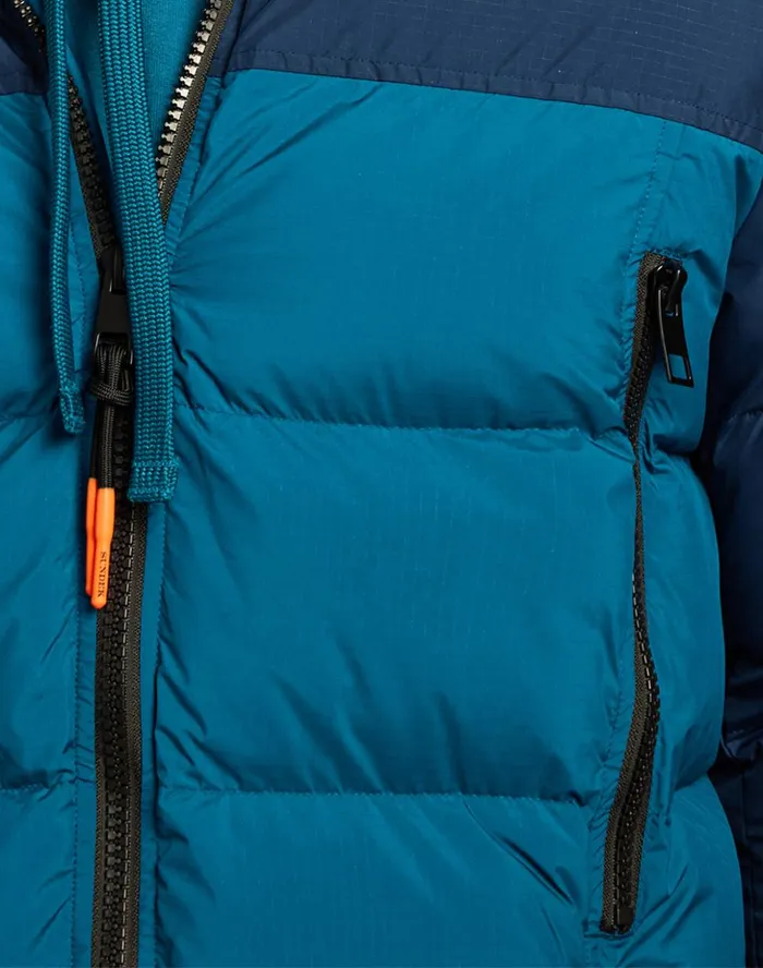 Sundek 200 Gr Hooded Padded Jacket Dark Teal 01 Man Jackets