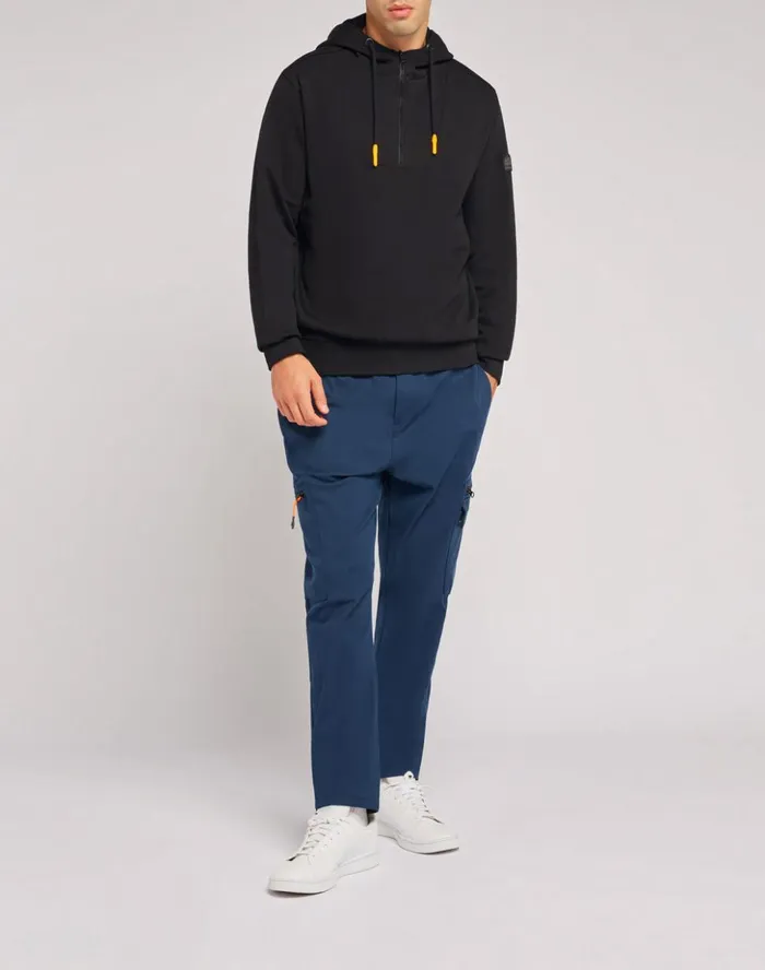 Sundek 34 Zipper Hooded Sweatshirt Black Man Sweatshirts