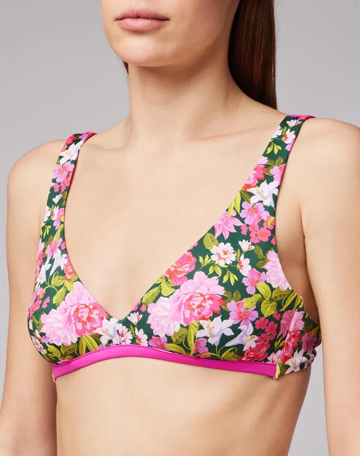 Sundek American Top With Amaranta Print Palm Woman Printed Bikini