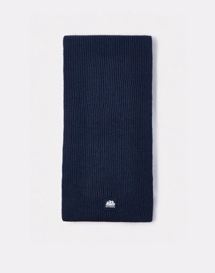 Sundek Basic Rib Knitted Scarf Navy Man Scarves