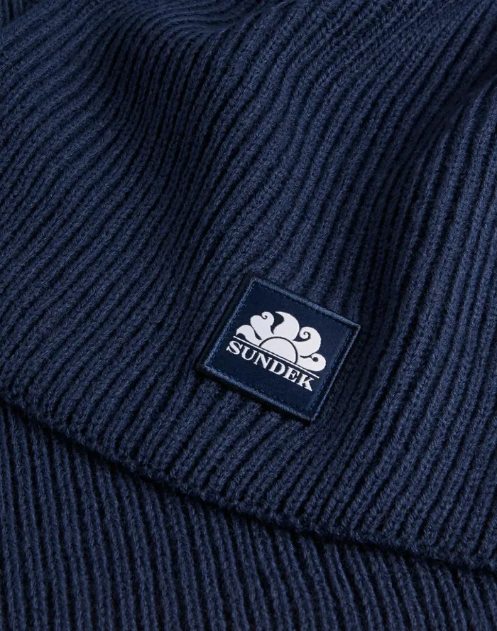 Sundek Basic Rib Knitted Scarf Navy Man Scarves