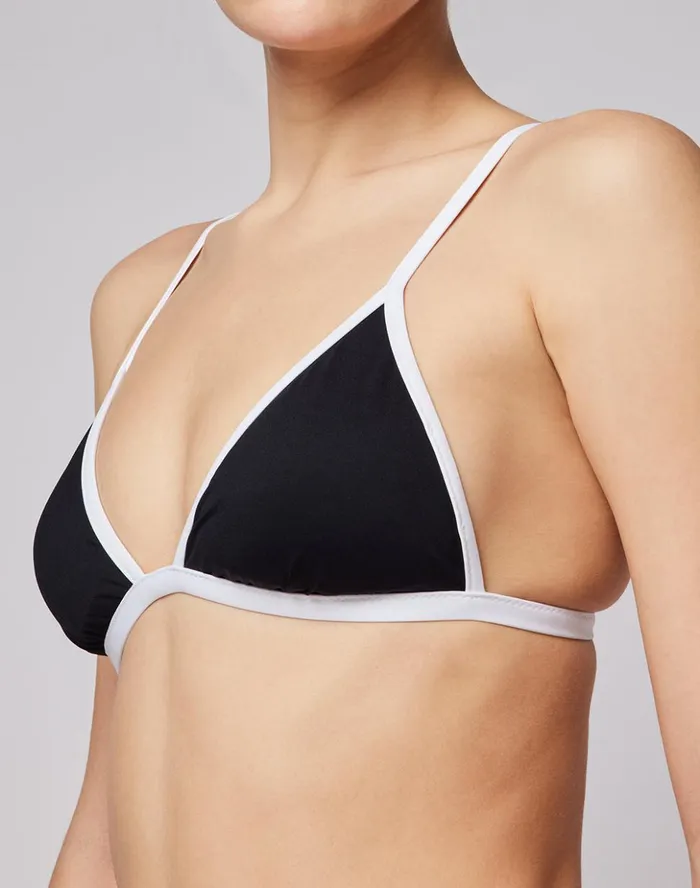 Sundek Bralette Top With Contrasting Colors Black 01 Woman Solid Color Bikini