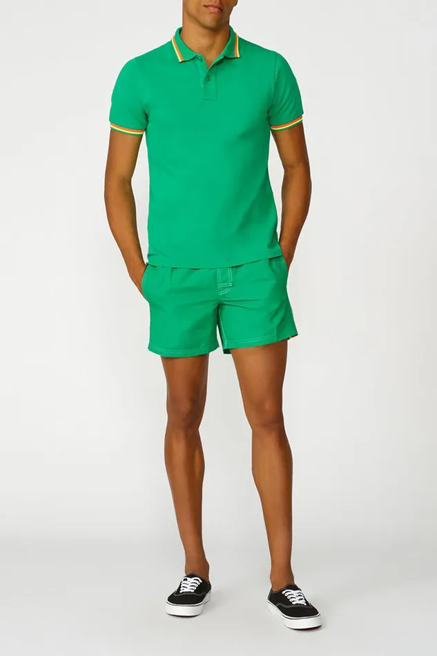Sundek Brice Cotton Piqu Polo Shirt With Tricolour Details Field Green 02 Man Polo Shirt