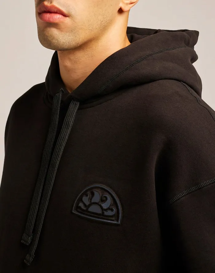 Sundek Brushed Hooded Sweatshirt Black Man Sweatshirts