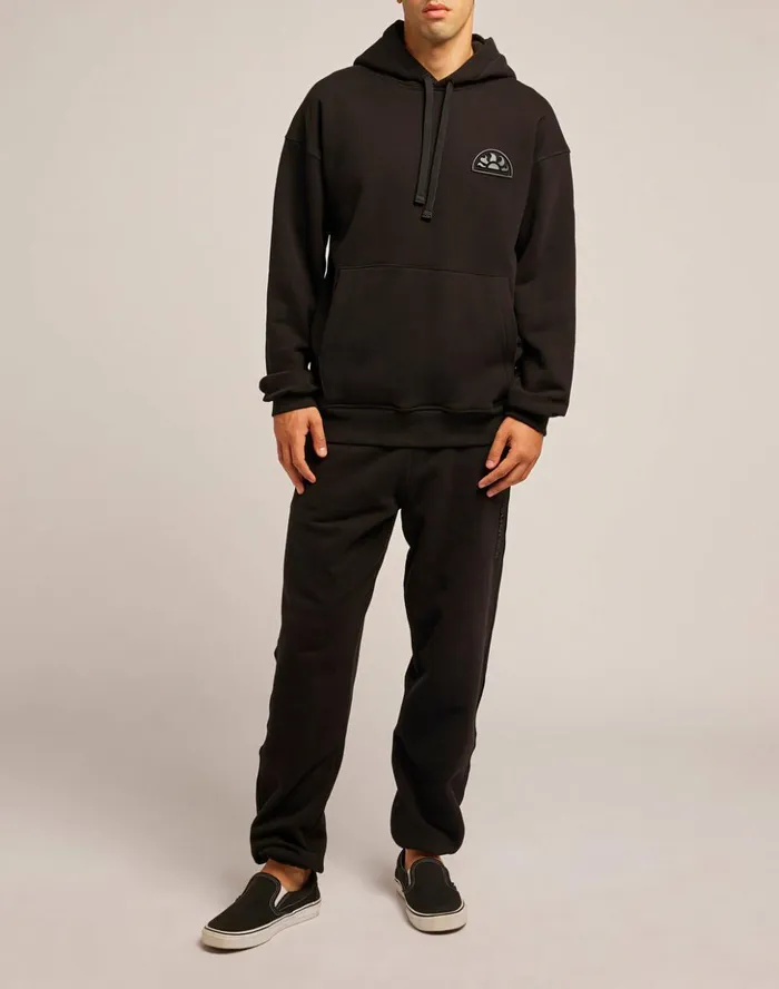 Sundek Brushed Hooded Sweatshirt Black Man Sweatshirts