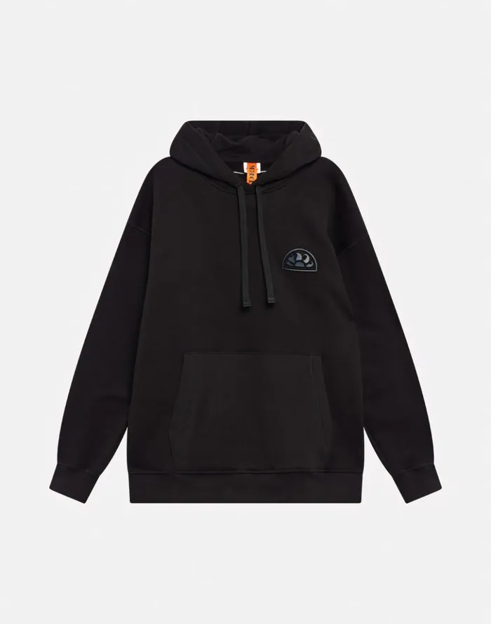 Sundek Brushed Hooded Sweatshirt Black Man Sweatshirts