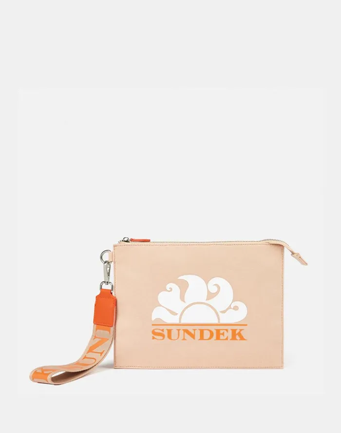 Sundek Canvas Clutch Bag Gerbera 01 Woman Travel Pouches