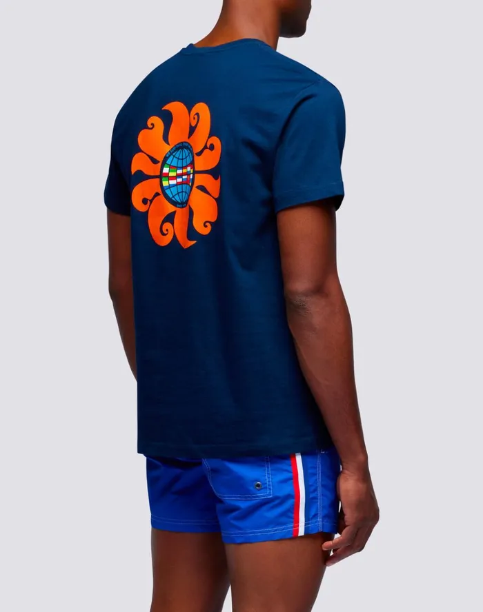 Sundek Capsule Flag Cotton Man039s TShirt Navy Man Tshirts