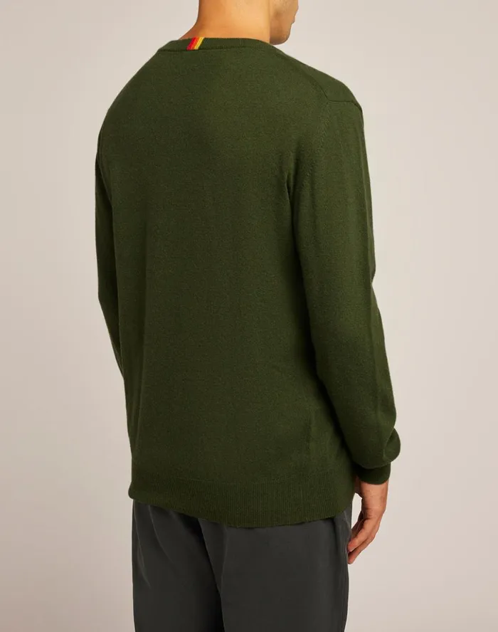 Sundek Cashmere Blend CrewNeck Jumper Dkar Green Man Knitwear
