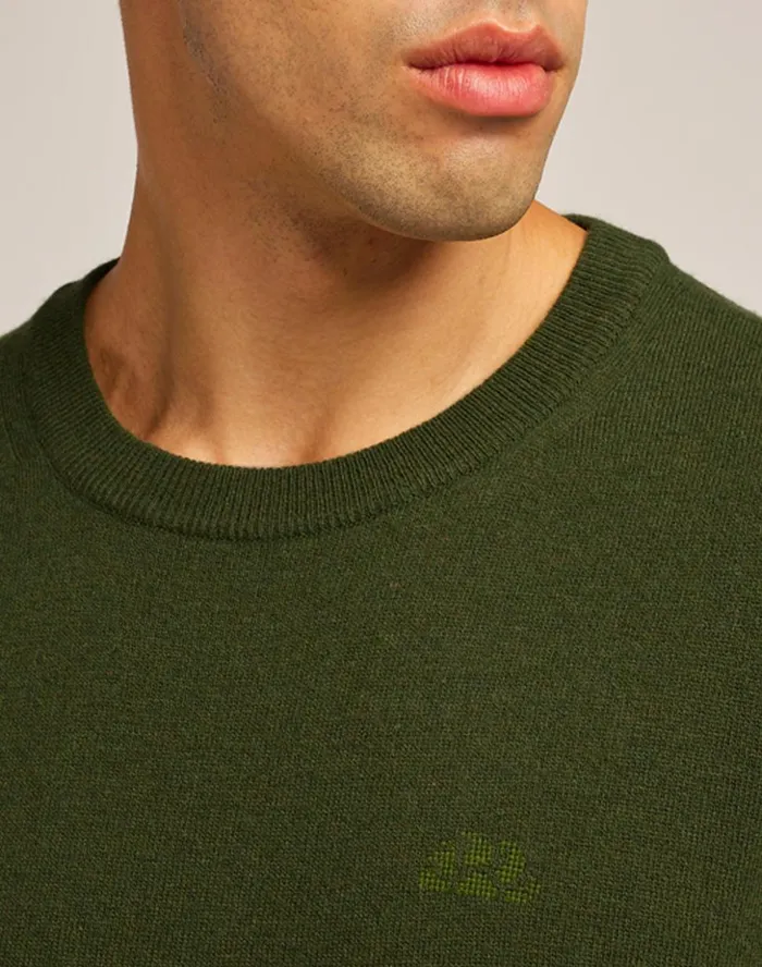 Sundek Cashmere Blend CrewNeck Jumper Dkar Green Man Knitwear