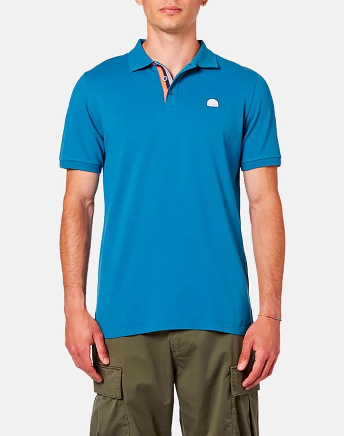 Sundek Chaz Cotton Piqu Polo Shirt Aegean Blue 01 Man Polo Shirt