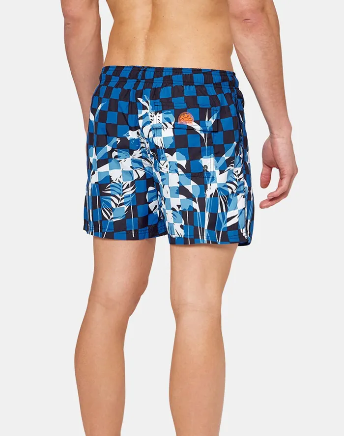Sundek Checkleaf Print Short Swim Shorts Ocean Man Prints