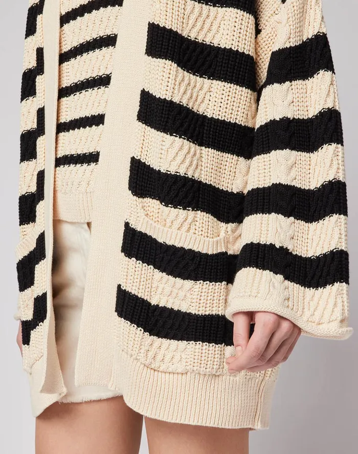 Sundek Combed Cotton Striped Cardigan Calla 01 Woman Knitwear