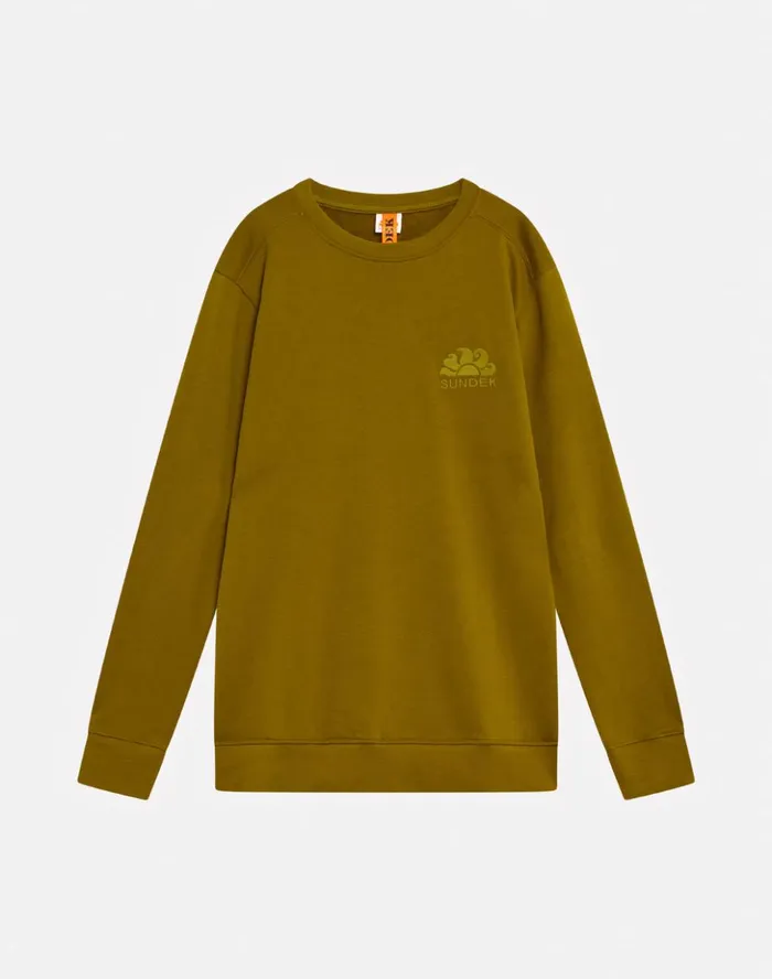 Sundek Crew Neck Brushed Sweatshirts Fern Man Sweatshirts