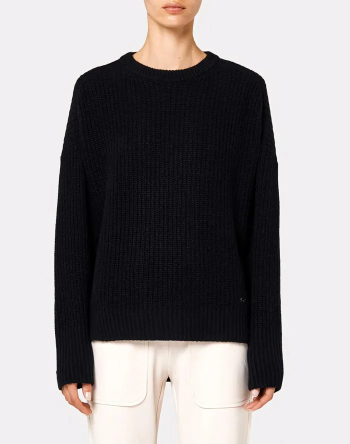 Sundek Crew Neck Jumper Black Woman Knitwear