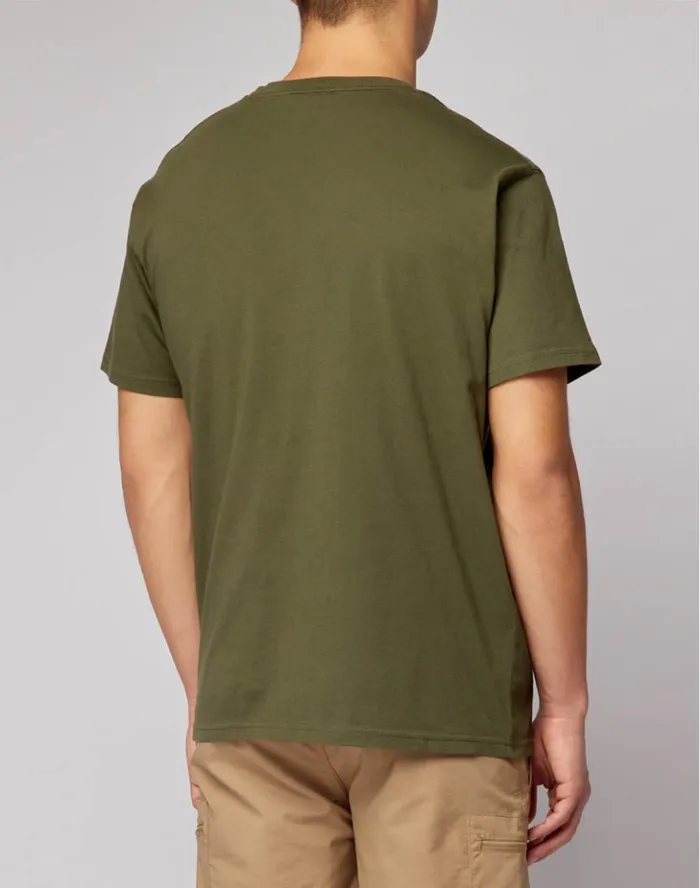 Sundek Crew Neck TShirt With Logo Dk Ar Green 01 Man Tshirts