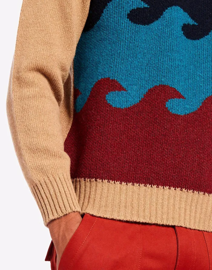 Sundek Crew Neck Wave Jumper Ginger 01 Man Knitwear