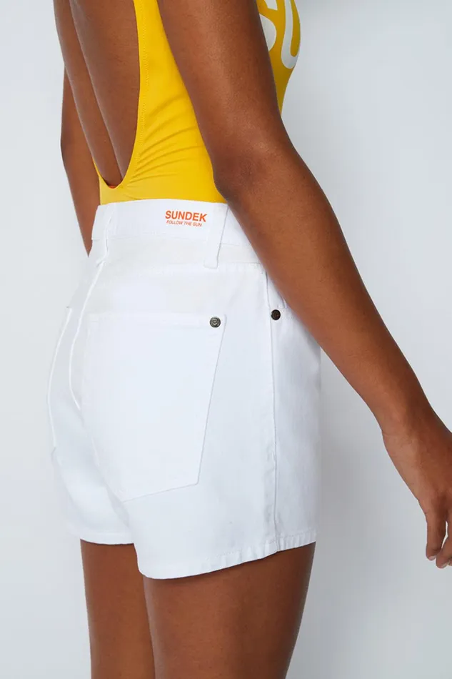 Sundek Denim Tc SkinShorts White Woman Pants and Shorts