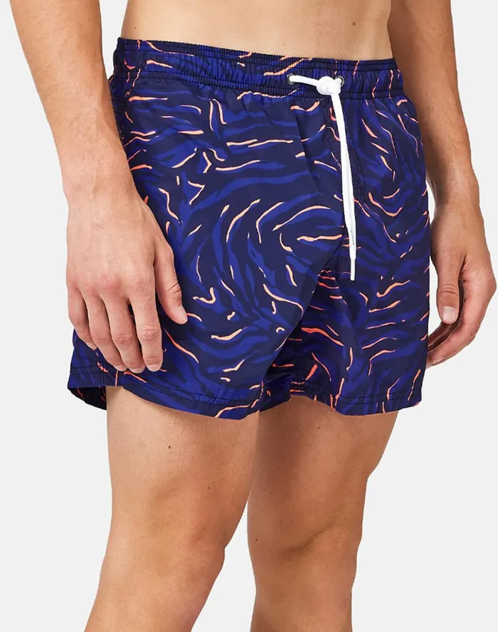 Sundek Hidden Pard Print Elasticated Waist Swimshorts True Blue Man Prints