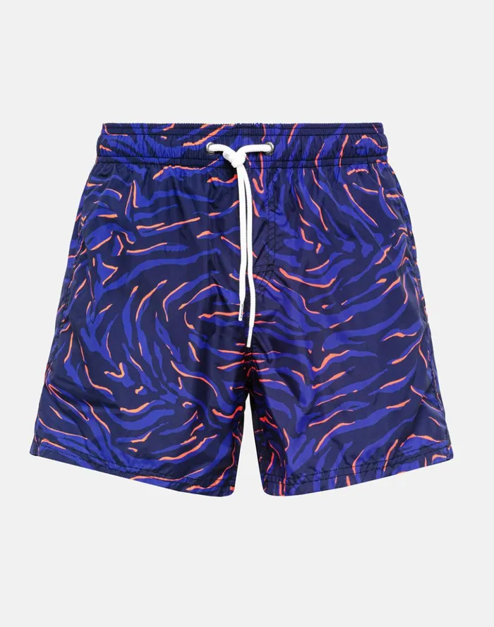 Sundek Hidden Pard Print Elasticated Waist Swimshorts True Blue Man Prints