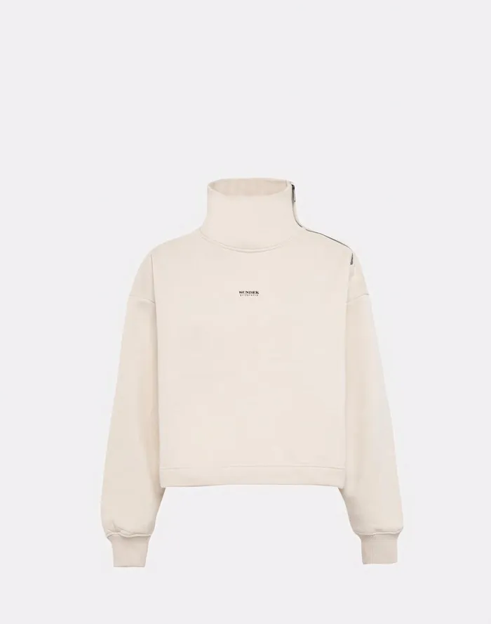 Sundek High Neck Sweatshirt Sesame Woman Sweatshirts