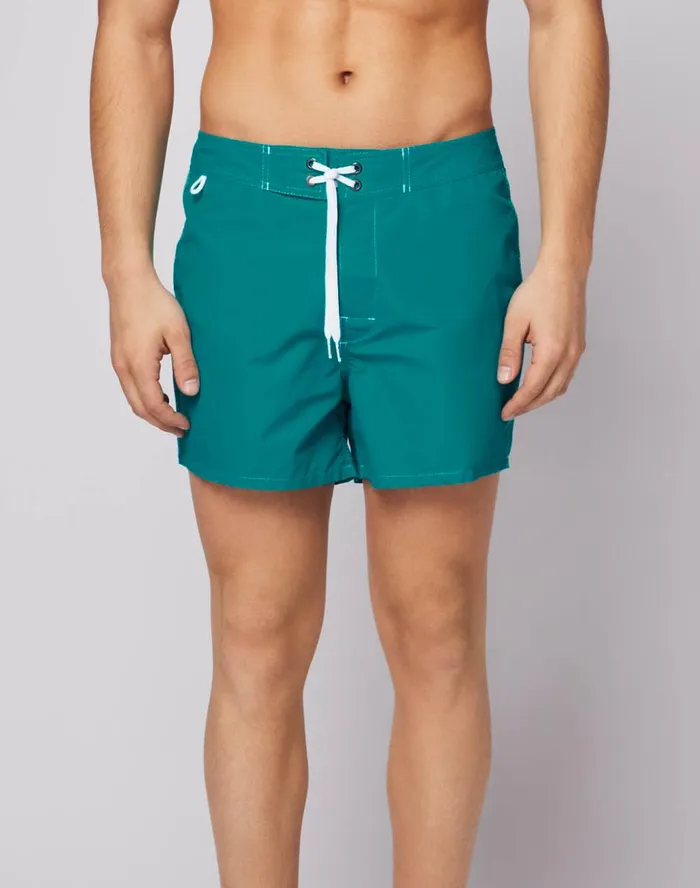 Sundek Iconic Taffeta Fixed Waist Short Swimsuit Blue Grass 01 Man Iconic