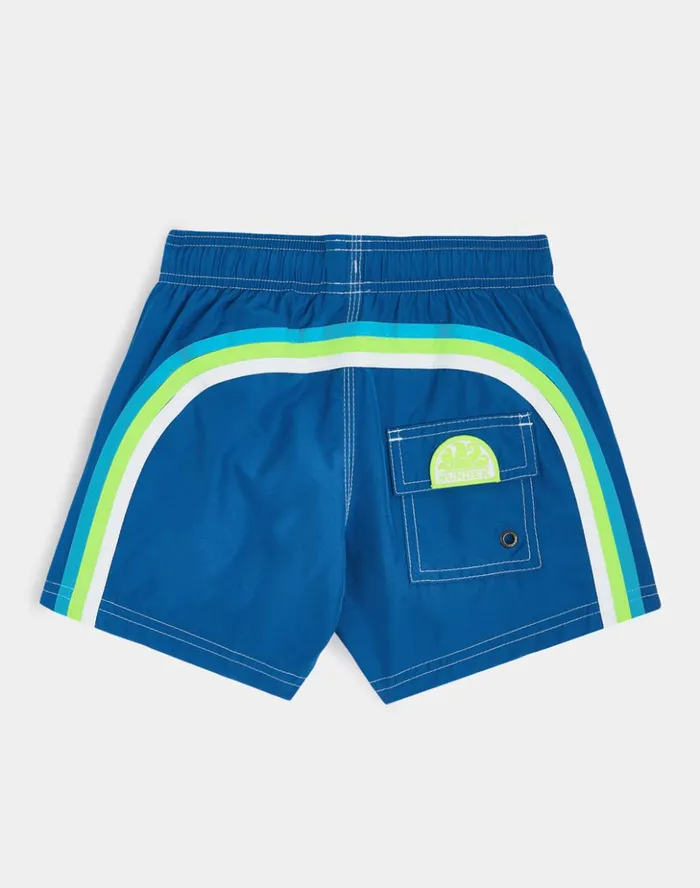 Sundek Iconic Taffeta Stretch Waist Swim Trunks Ocean 08 Boy Iconic