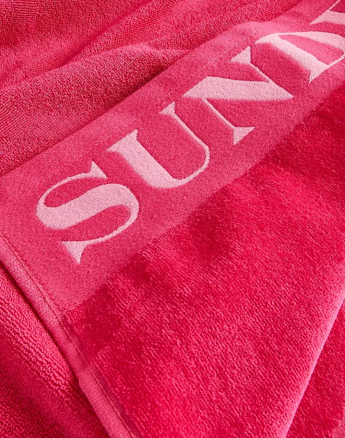 Sundek Jacquard Beach Towel With Logo Hibiscus Man Towels
