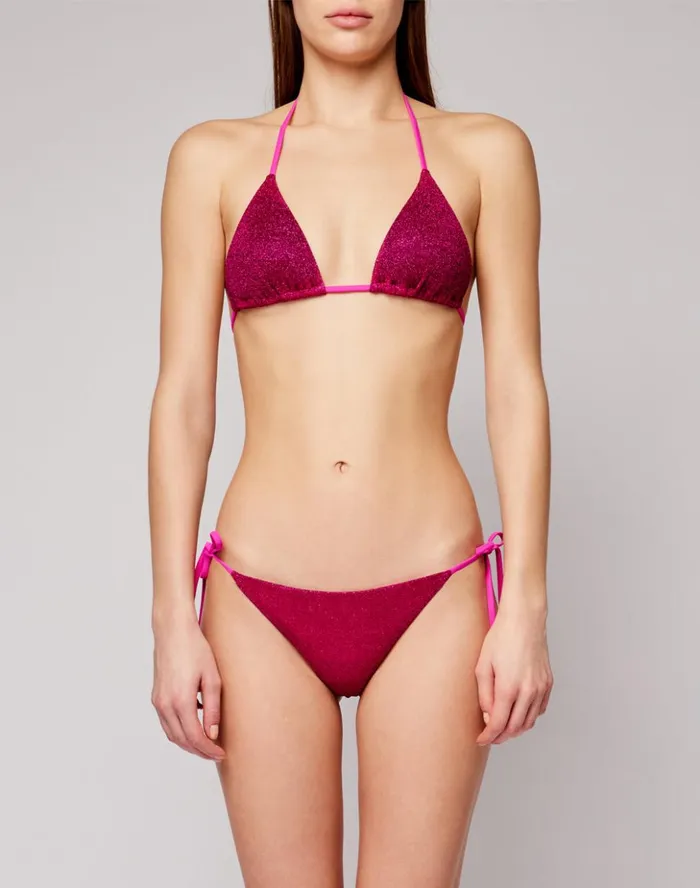 Sundek Jennifer Lurex Triangle Top Hibiscus Woman Solid Color Bikini