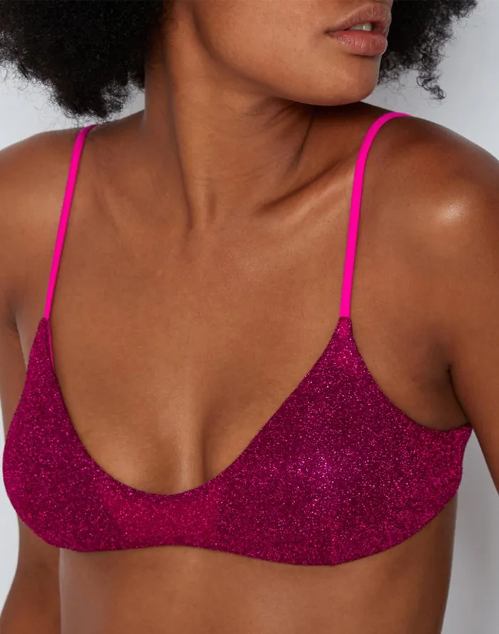 Sundek Lauderdale Lurex Bralette Top Hibiscus Woman Mini Me