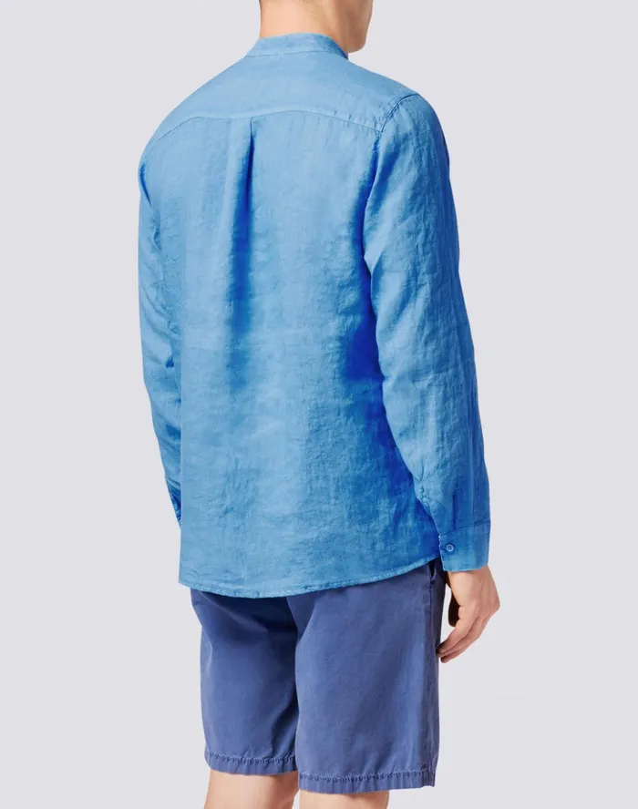 Sundek Linen Shirt With Mandarin Collar Oversea Man Shirts
